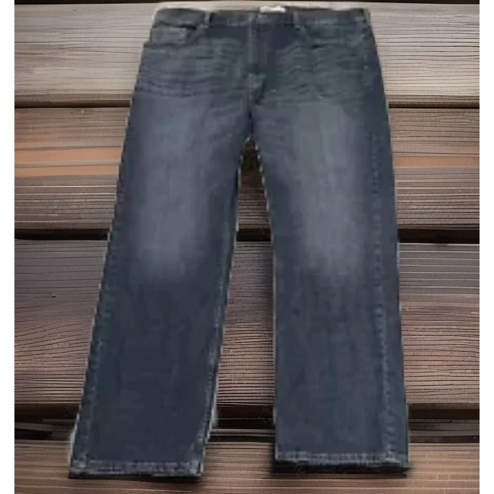 Levis Signature Mens Jeans 44x30 Loose Relaxed Baggie, Whiskering, Distressed
